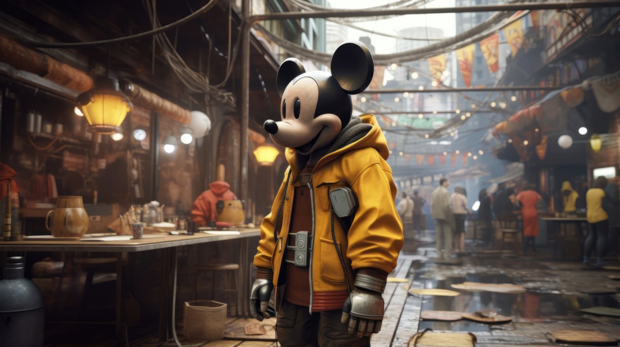 Mickey Meets Futuristic City