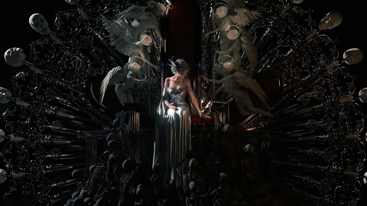 Queen Sitting On Throne