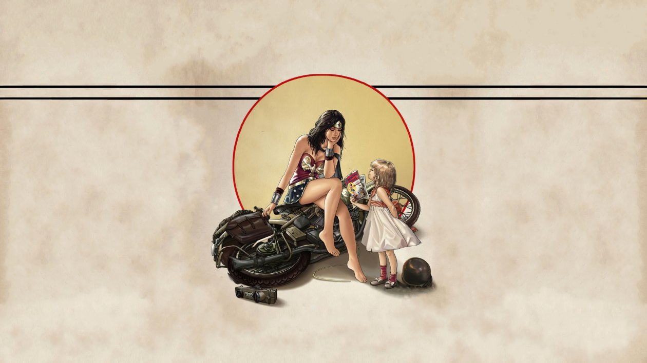 Wonder Woman Child Fallen Bike