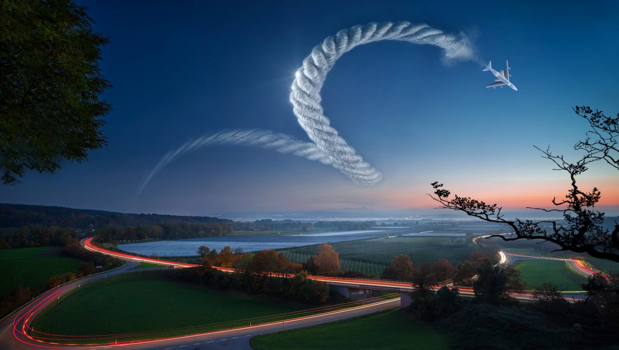 Fantasy Landscape Aircraft Twilight