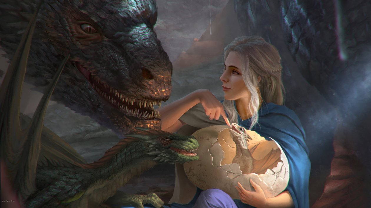 Khalessi With His Dragons