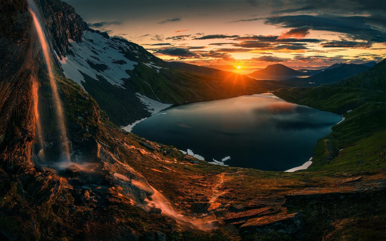 Sunset Over Mountains