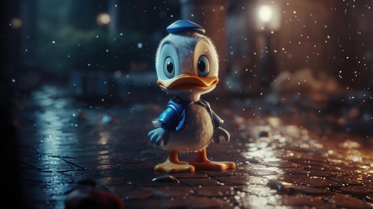 Disney Donald Duck In Rain Cute 5k