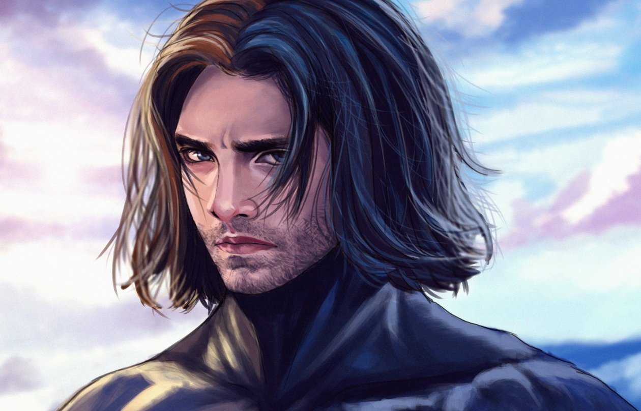 Captain America Long Hair Artwork