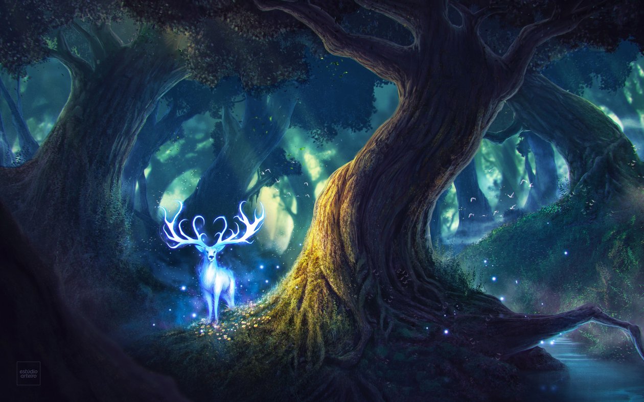 Magic Forest Fantasy Deer