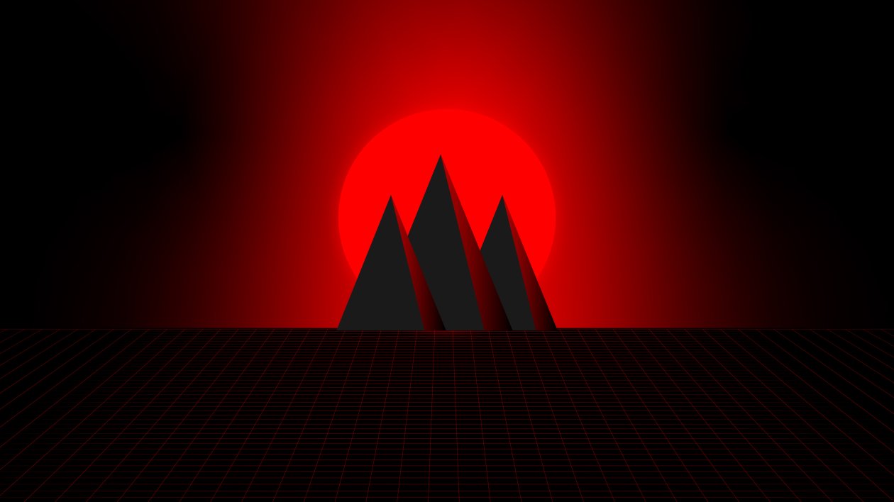 Mountain Red Minimal 4k