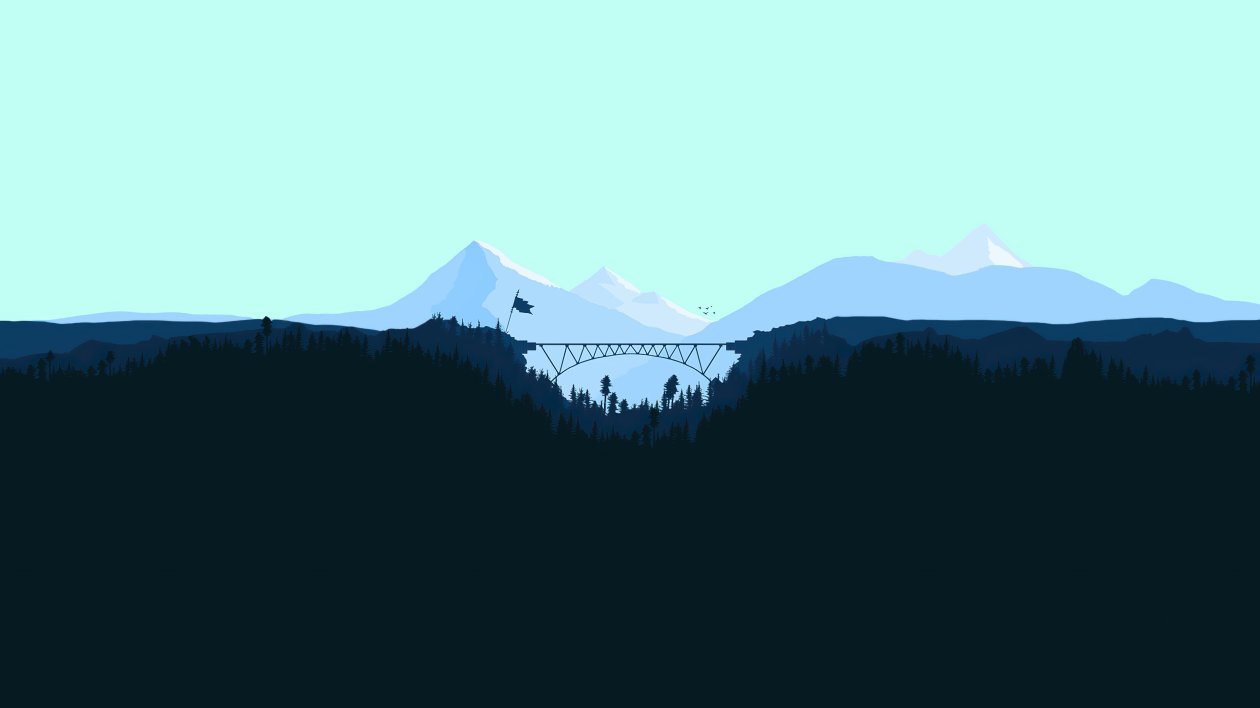 Snowy Peak Flat Mountains Minimal 4k
