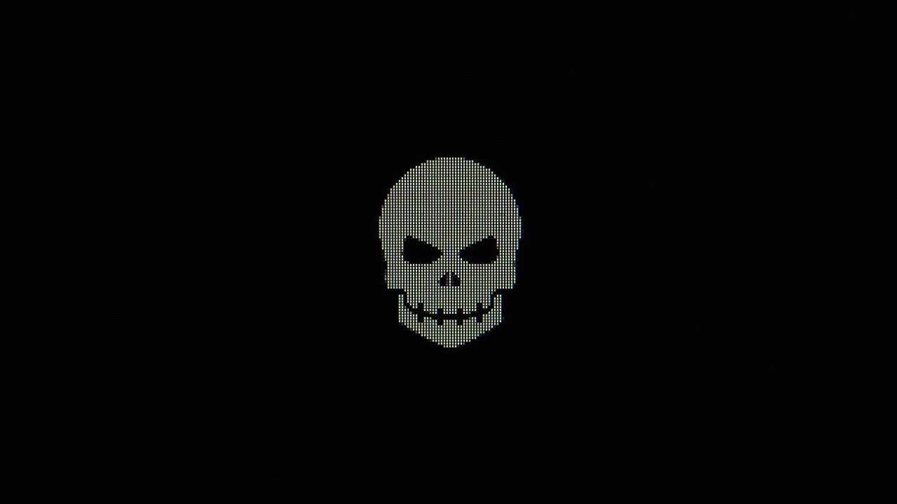 Skull Minimal Pixel 4k