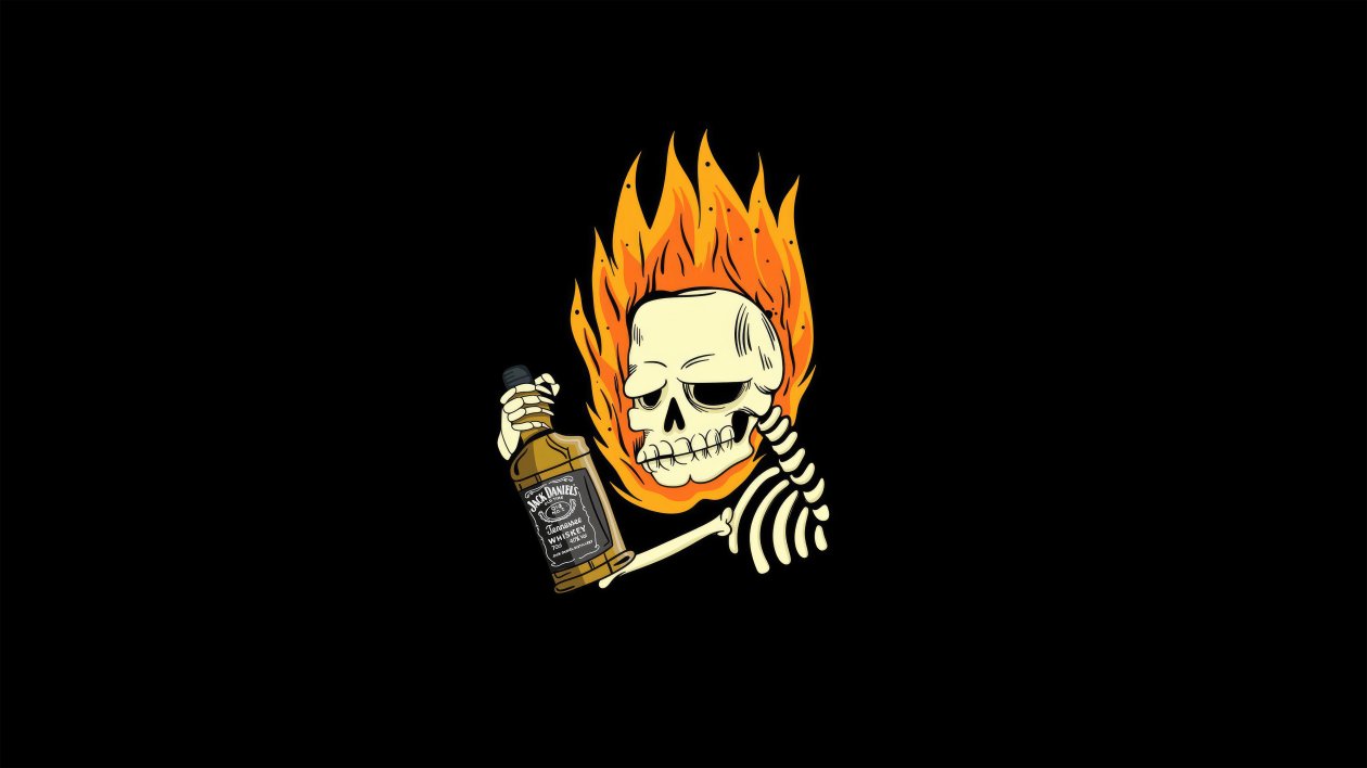 Skull With Jack Daniels Oled