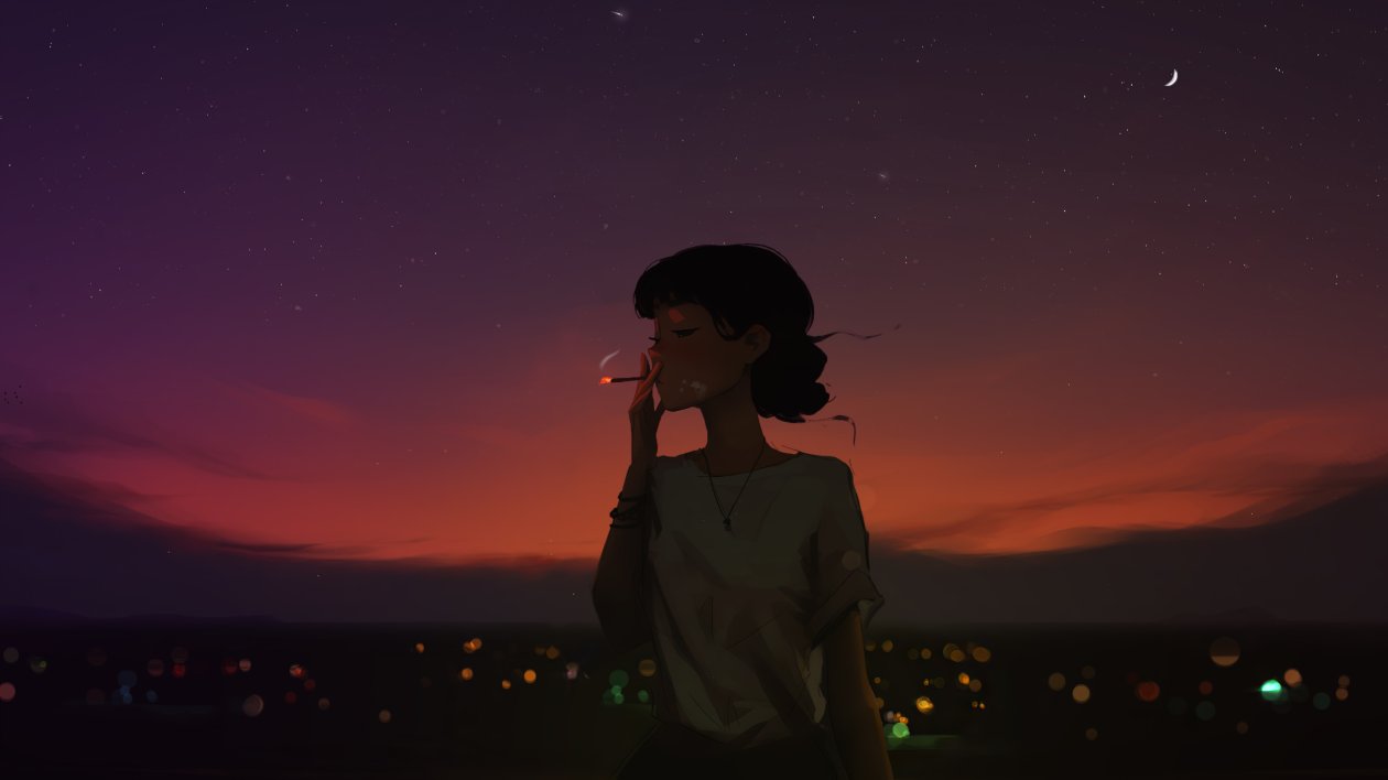 Lofi Smoking Girl 4k