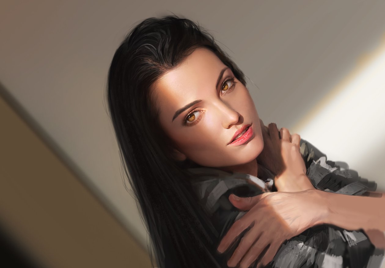Artistic Hazel Eyes Face Girl