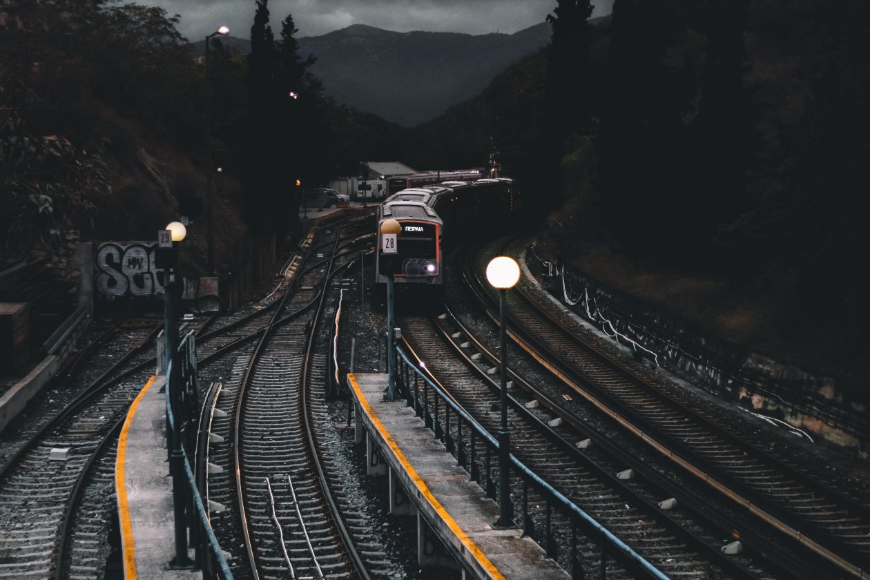 Train Railways Dark Evening Photography