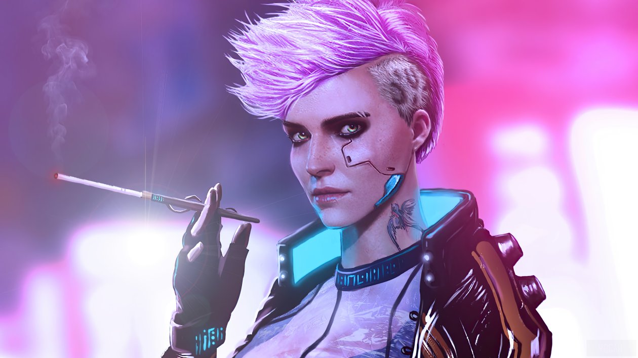 Cyberpunk 2077 Girl Smoking 4k