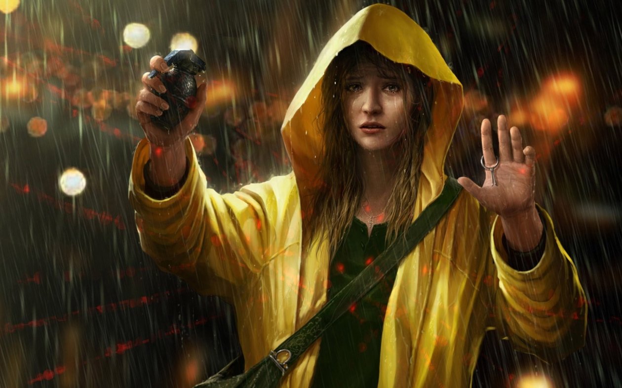 Girl In Rain Artwork