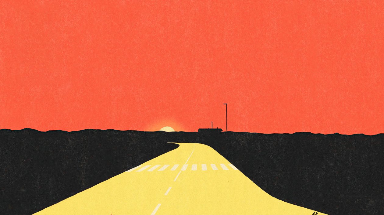 Sunset Evening Road Desert 5k