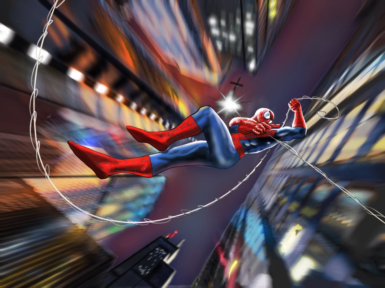 Spiderman Flying In The Sky