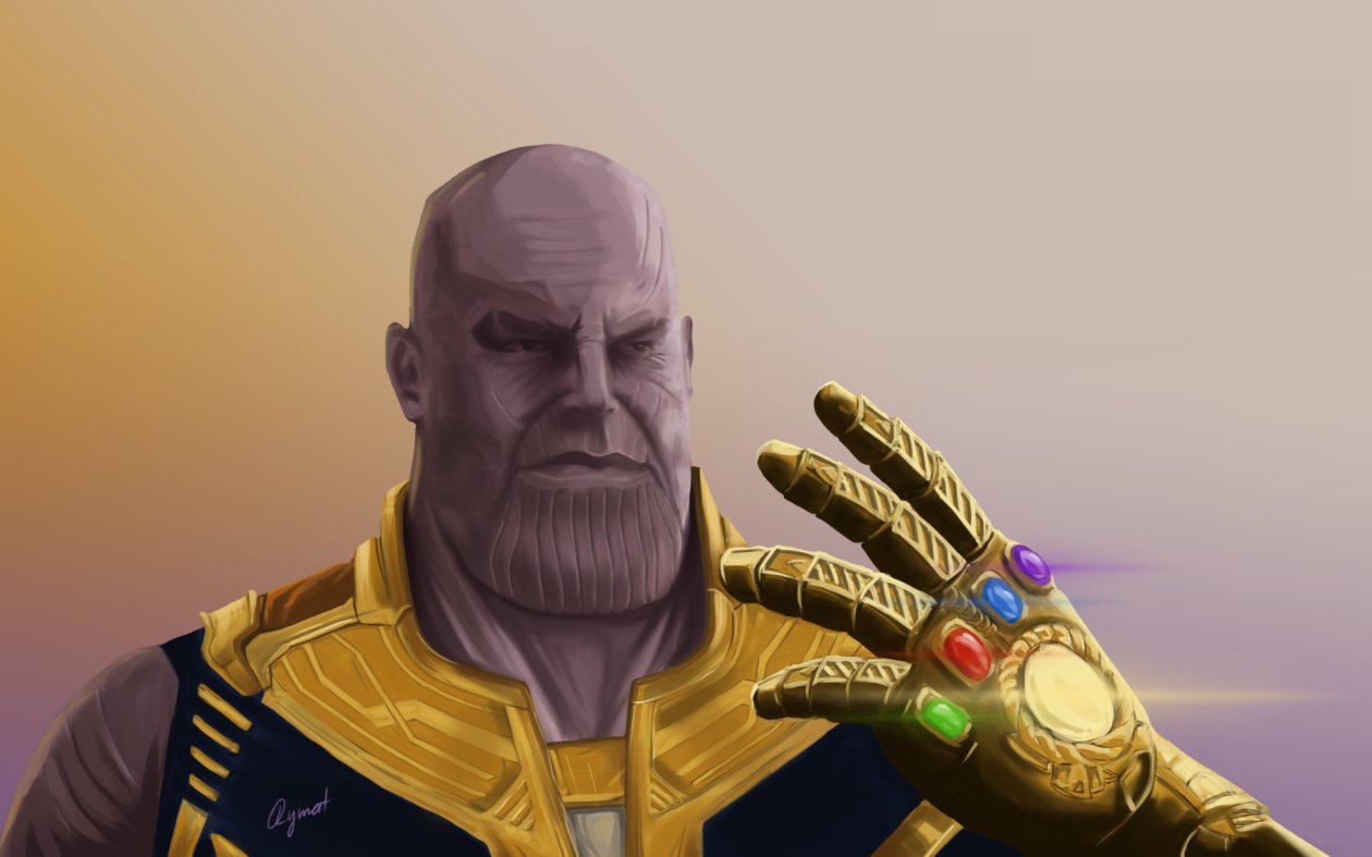 Thanos With Gauntlet Artwork