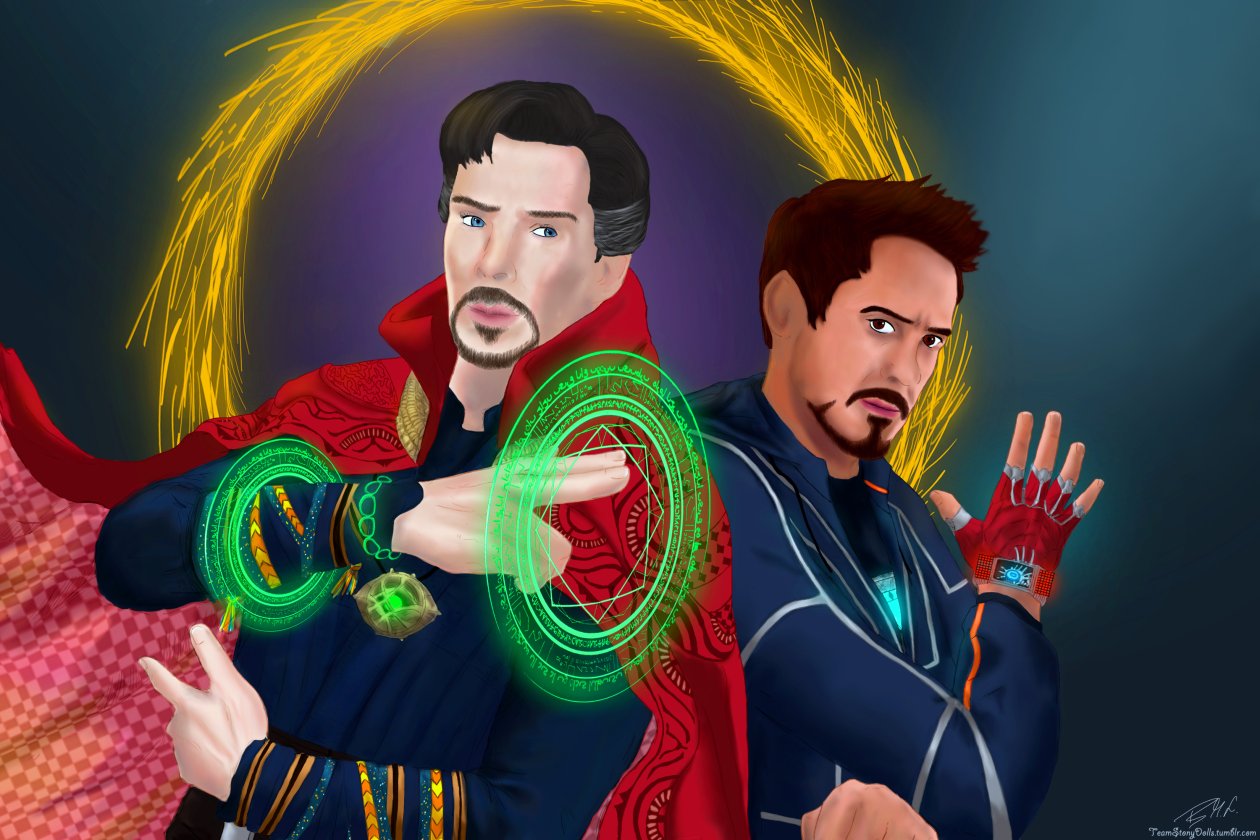 Doctor Strange And Iron Man In Avengers Infinity War Artwork