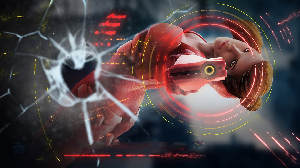 Red Cyber Lady