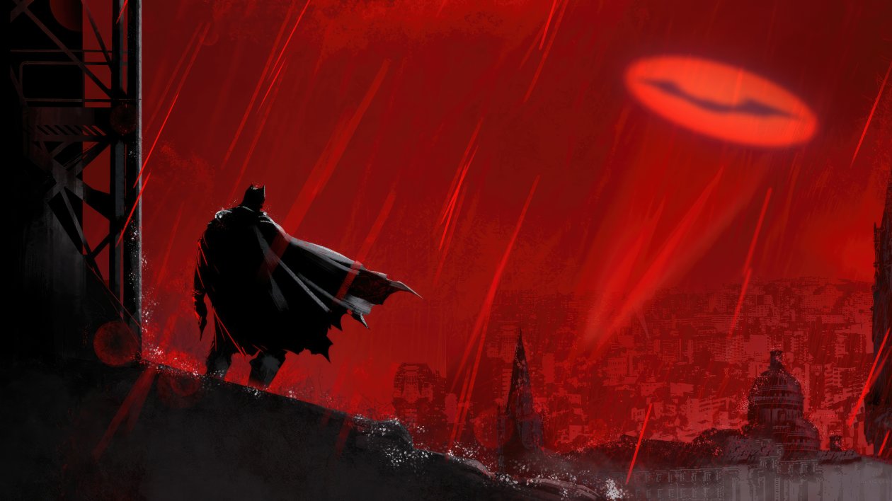 Batman Red 4k Art