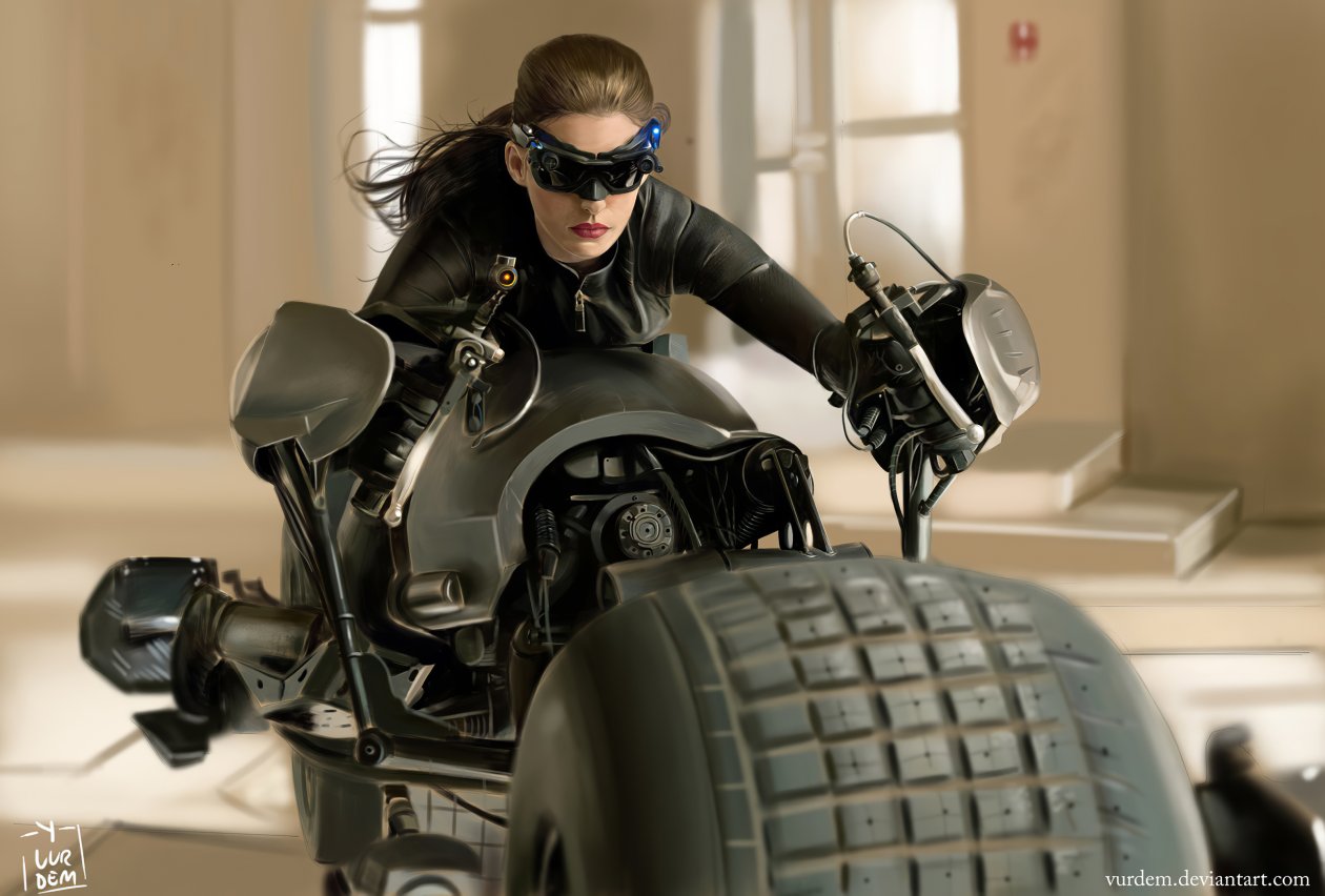 Catwoman On Bat Bike