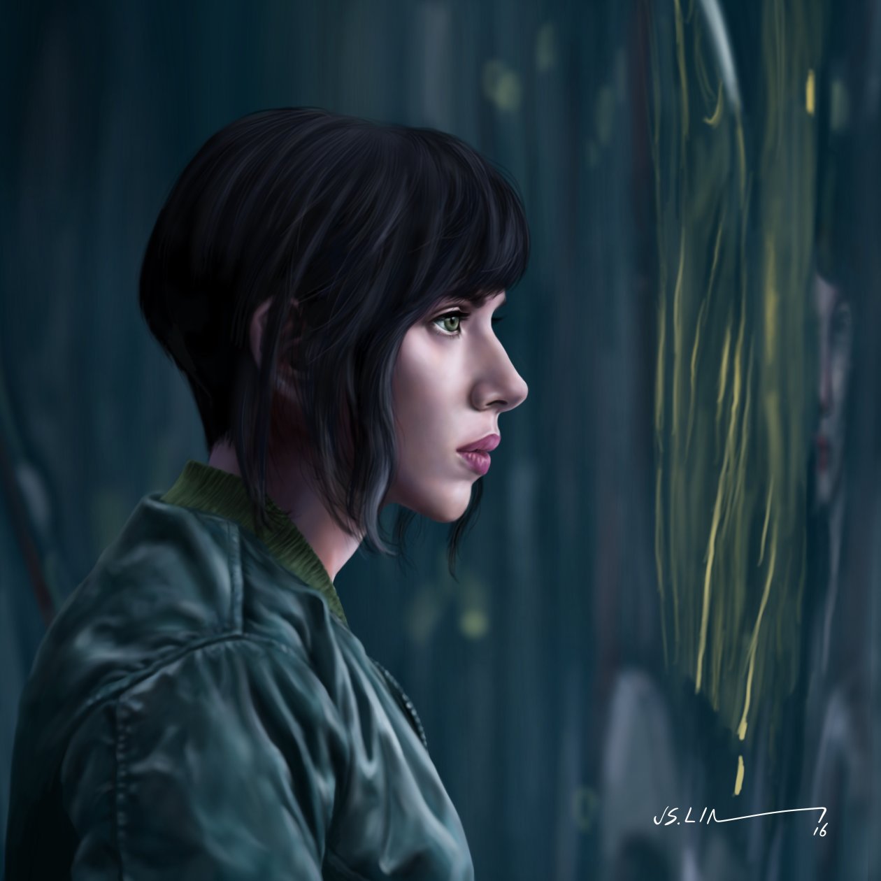 Scarlett Johansson Artwork Ghost In The Shell