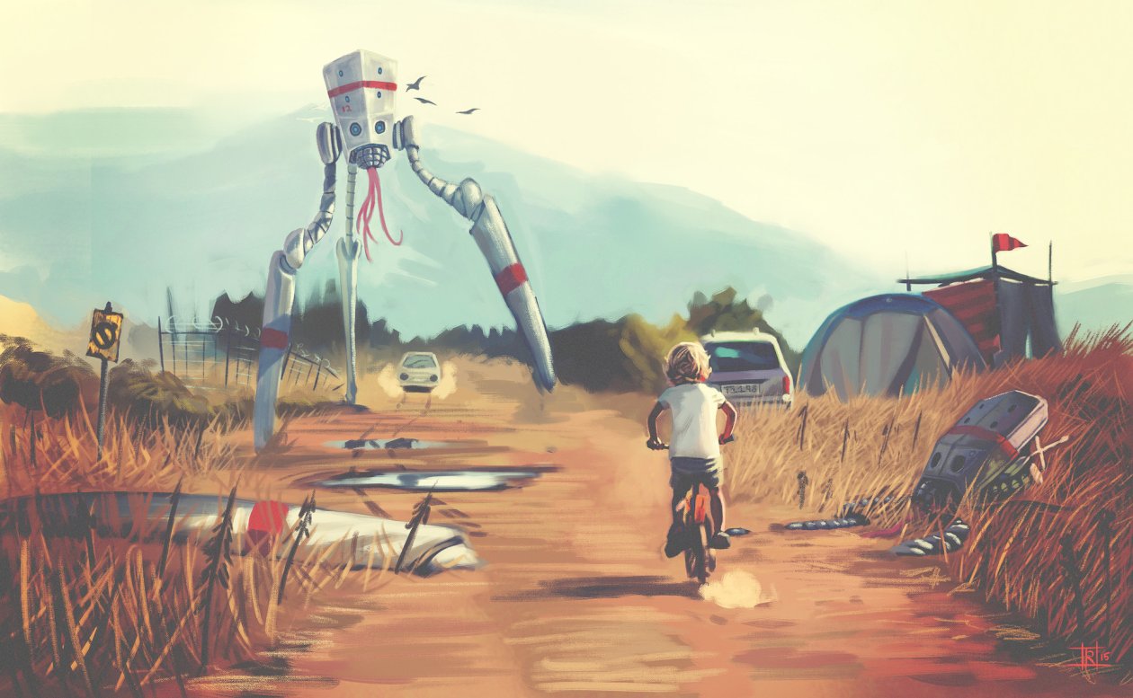 Children On Cycle Digital Art