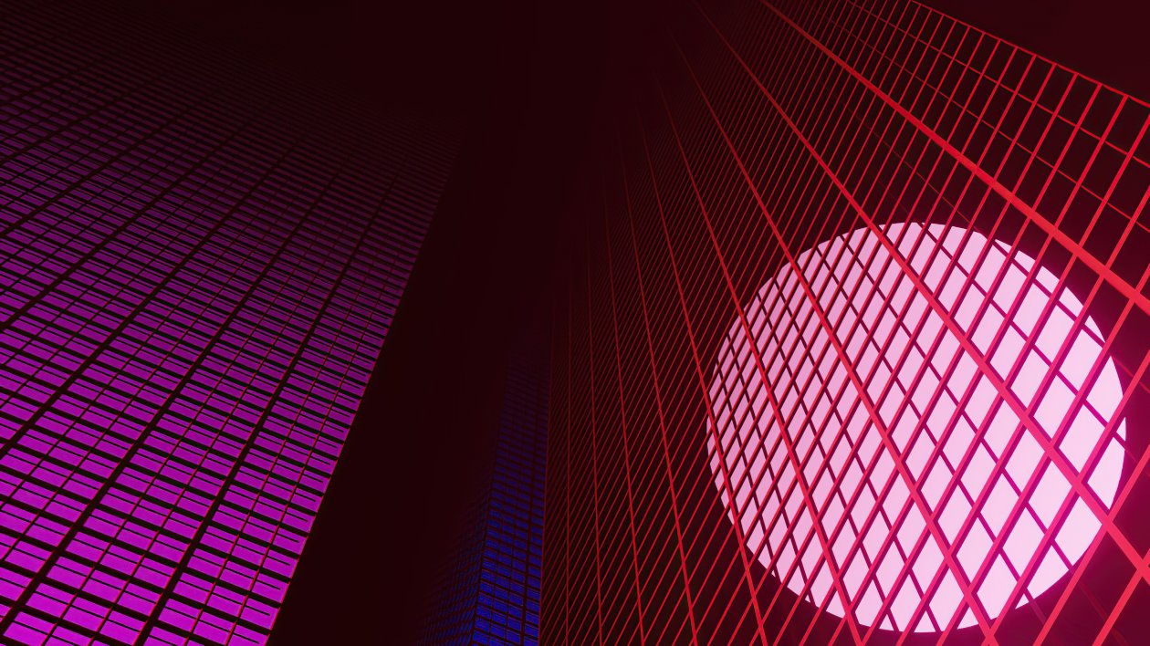 Moon Night Building Minimal 5k