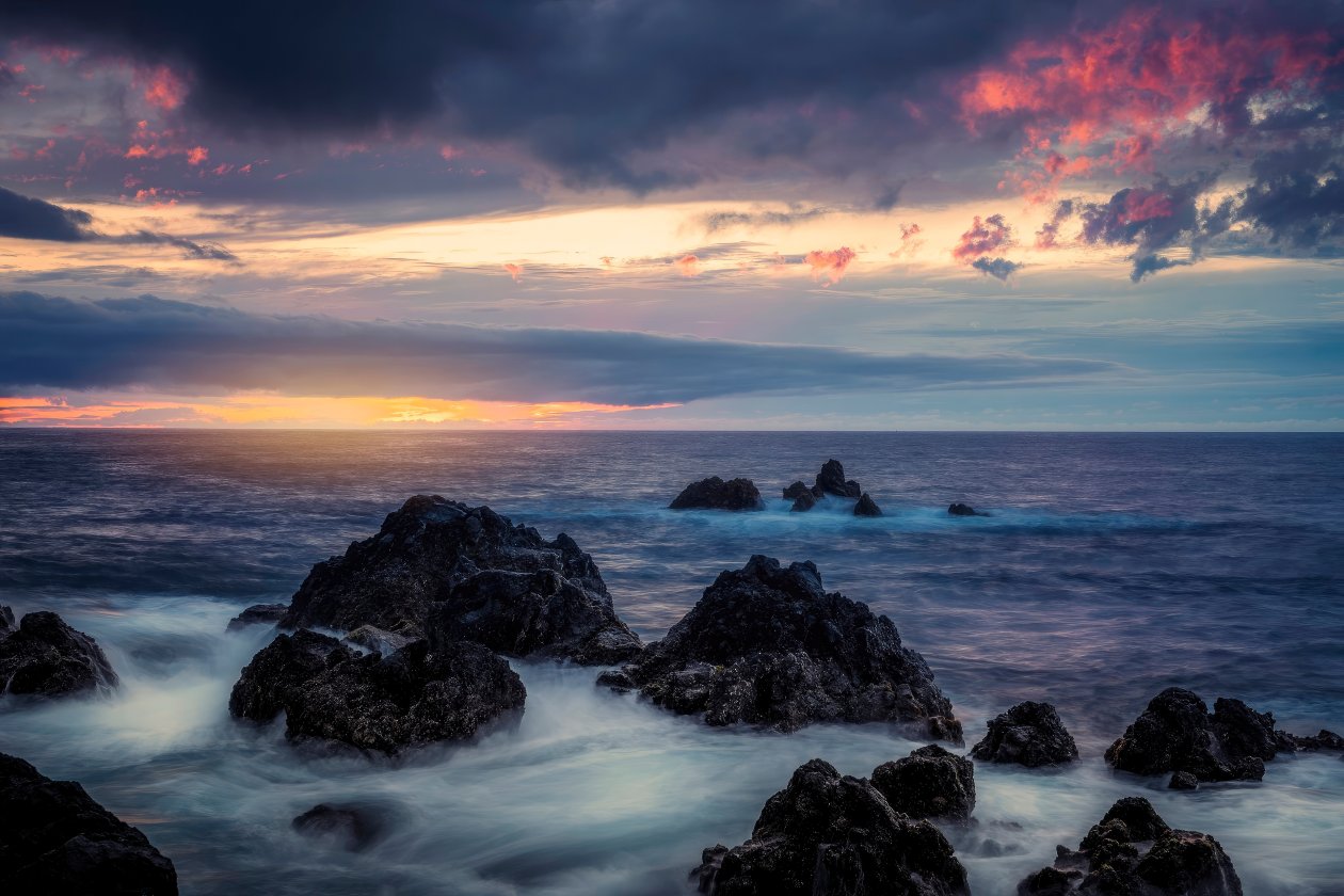 Tide Down Long Exposure Clouds Ocean 4k