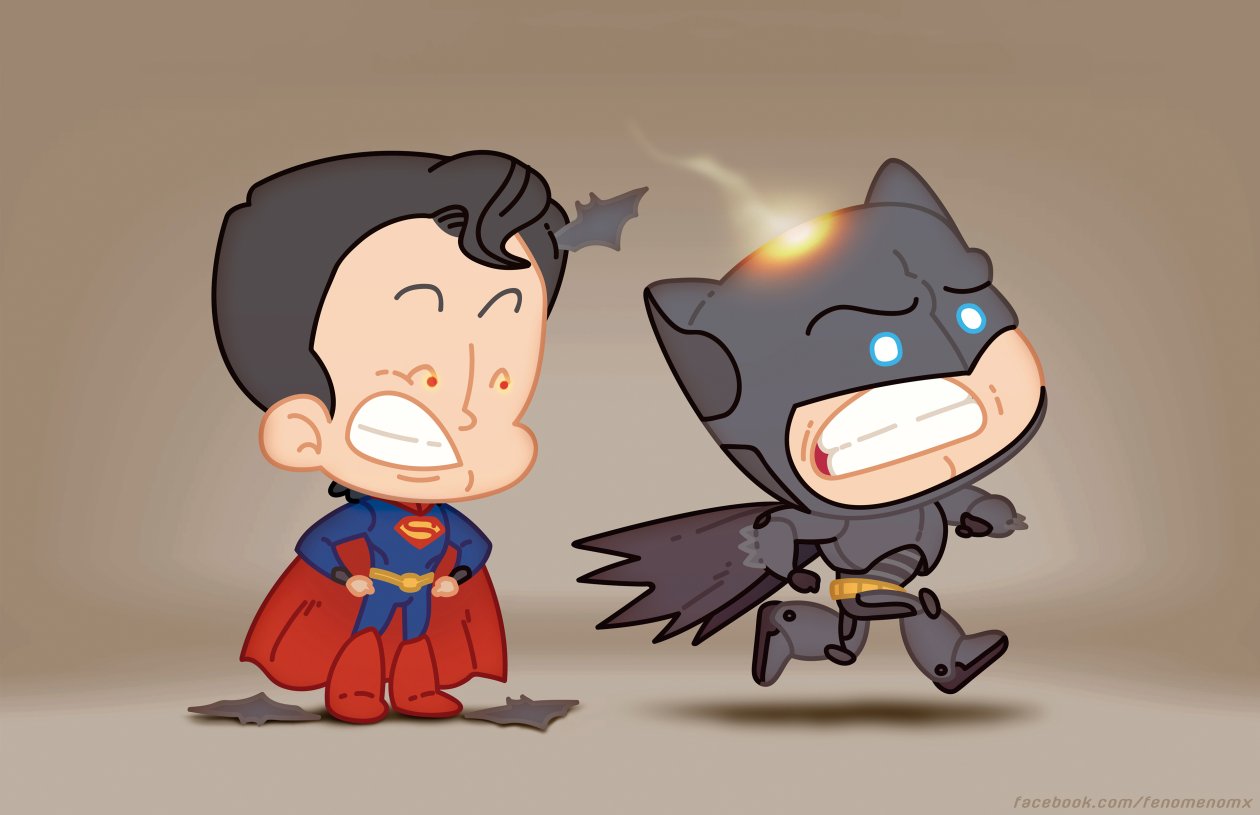 Batman And Superman Fat Heads 4k