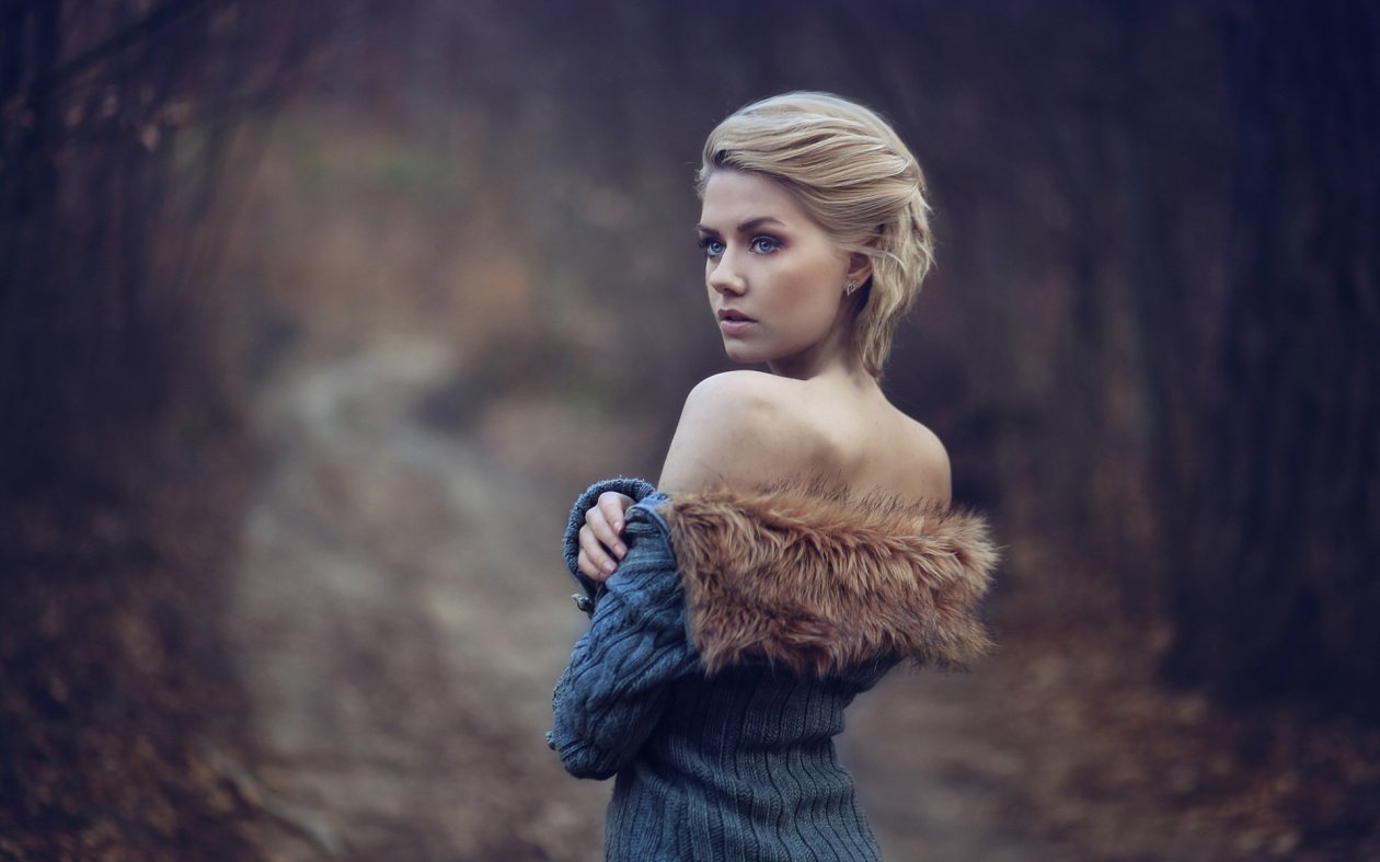 Girl Wearing Fur Coat