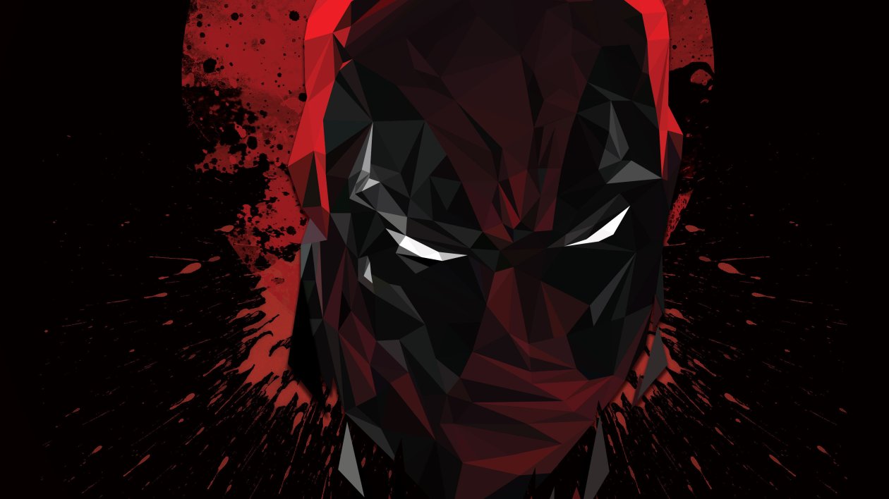 Deadpool Low Poly Artwork 4k