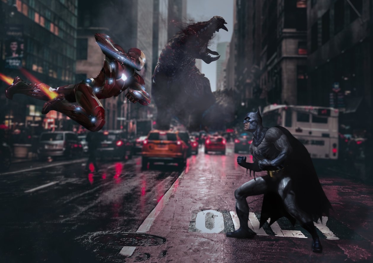 Bat Man V Iron Man 4k