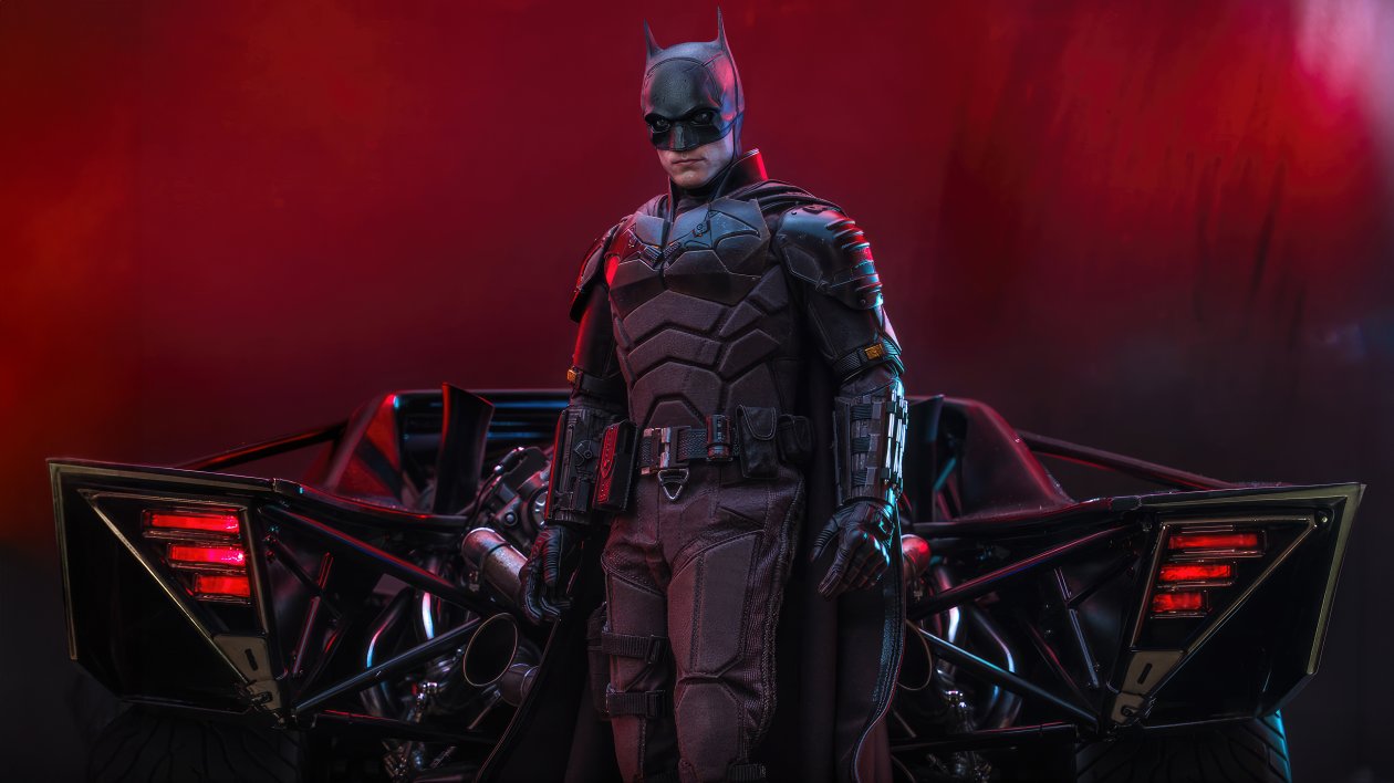 The Batman With Batmobile 5k