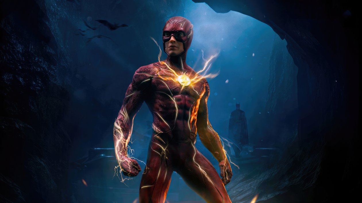 The Flash In Batcave 4k