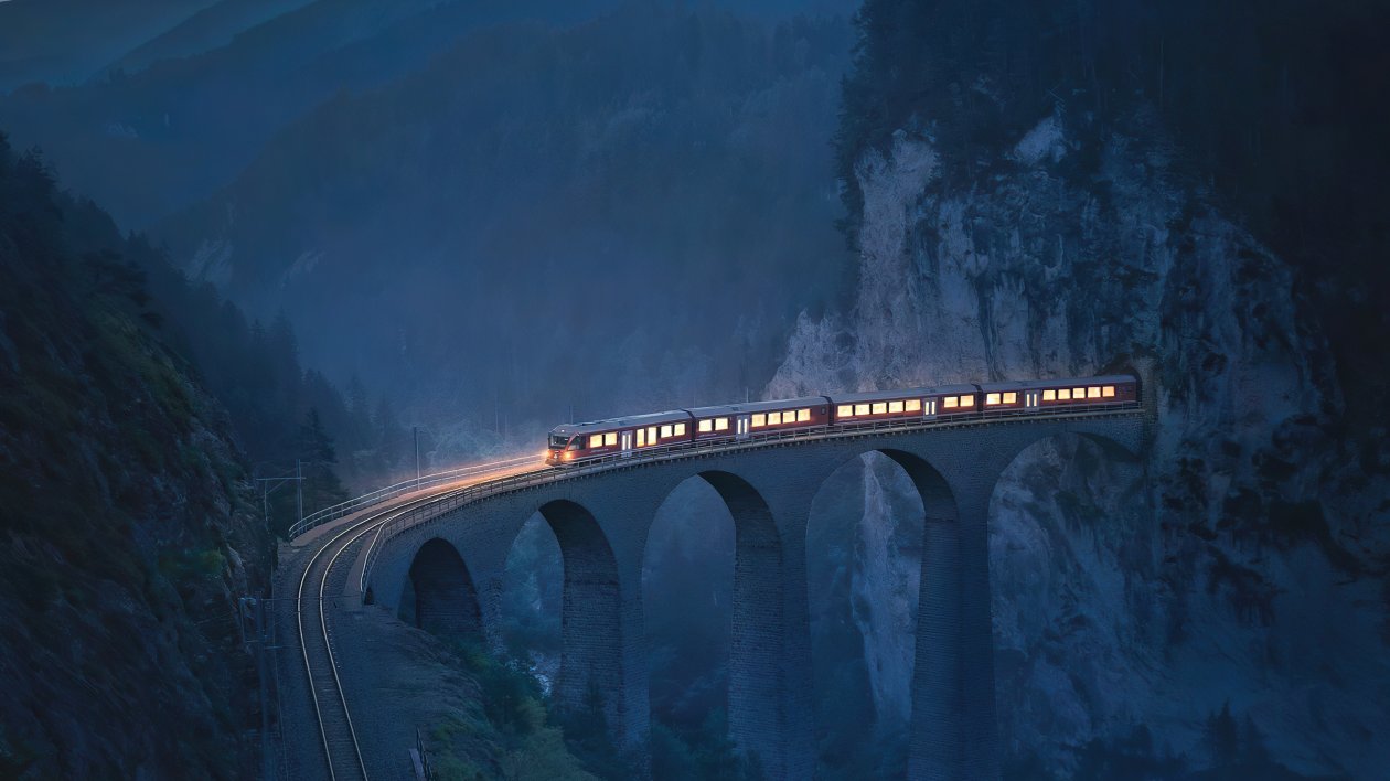 Train Coming Out Of Tunnel