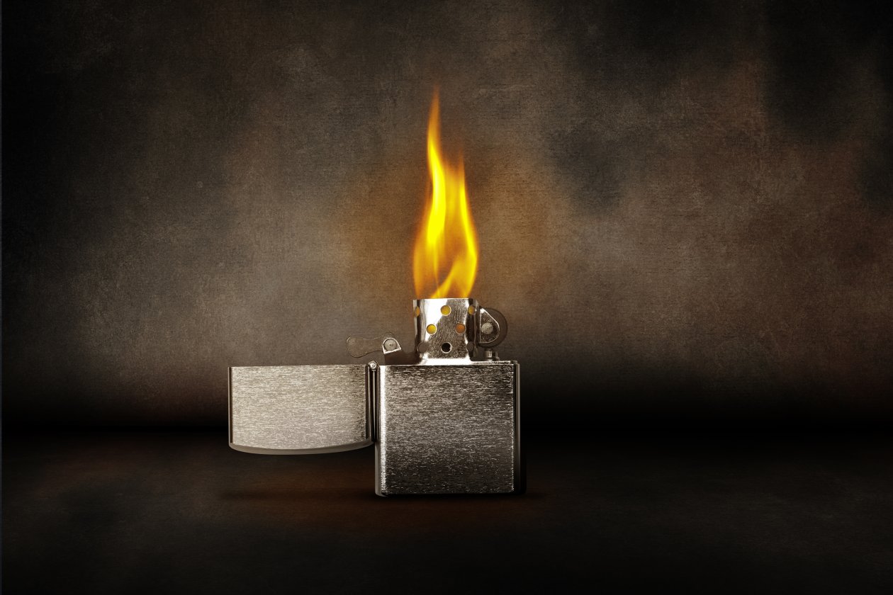 Lighter Flame Burning
