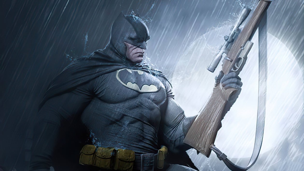 Batman With Gun Art 4k