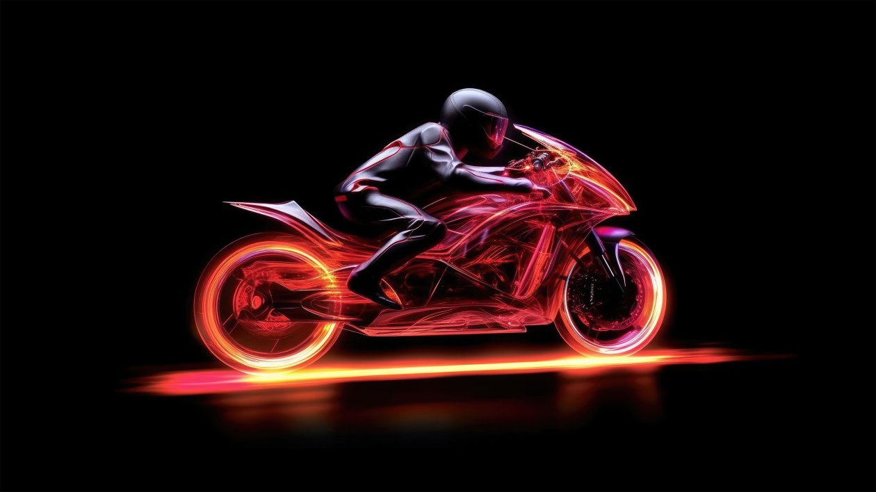 Biker Neon 4k