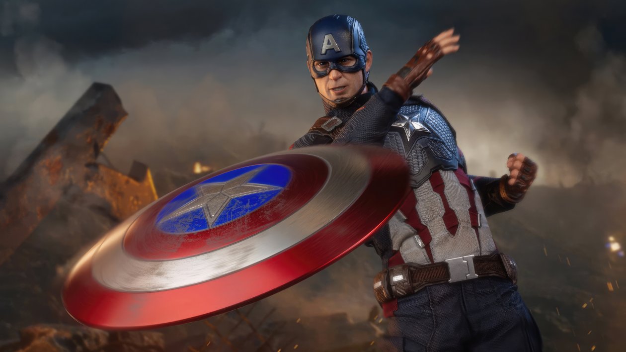 Captain America Throughing Shield 4k