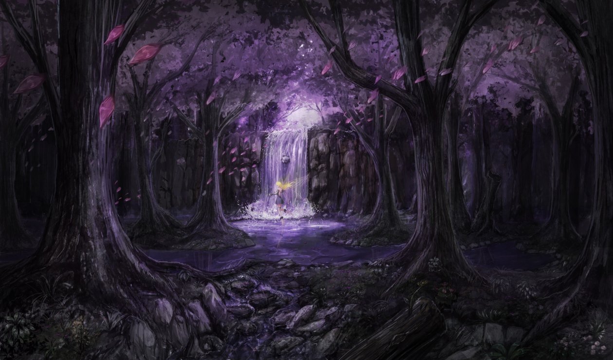 Anime Landscape Trees Dress Fairies 5k