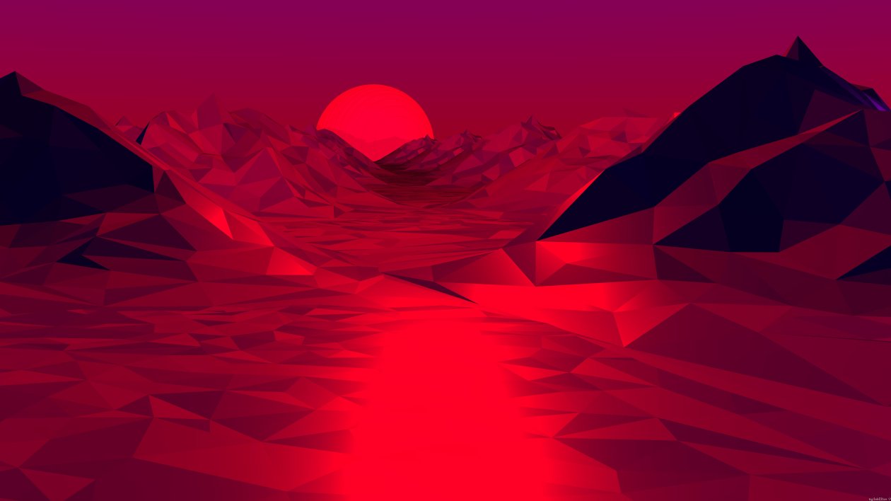 Low Poly Red 3d Abstract 4k