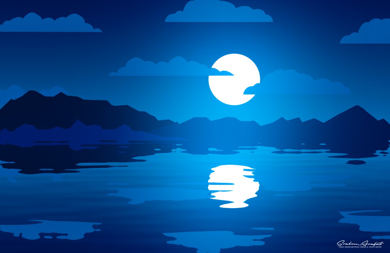 Moon Shine Illustration