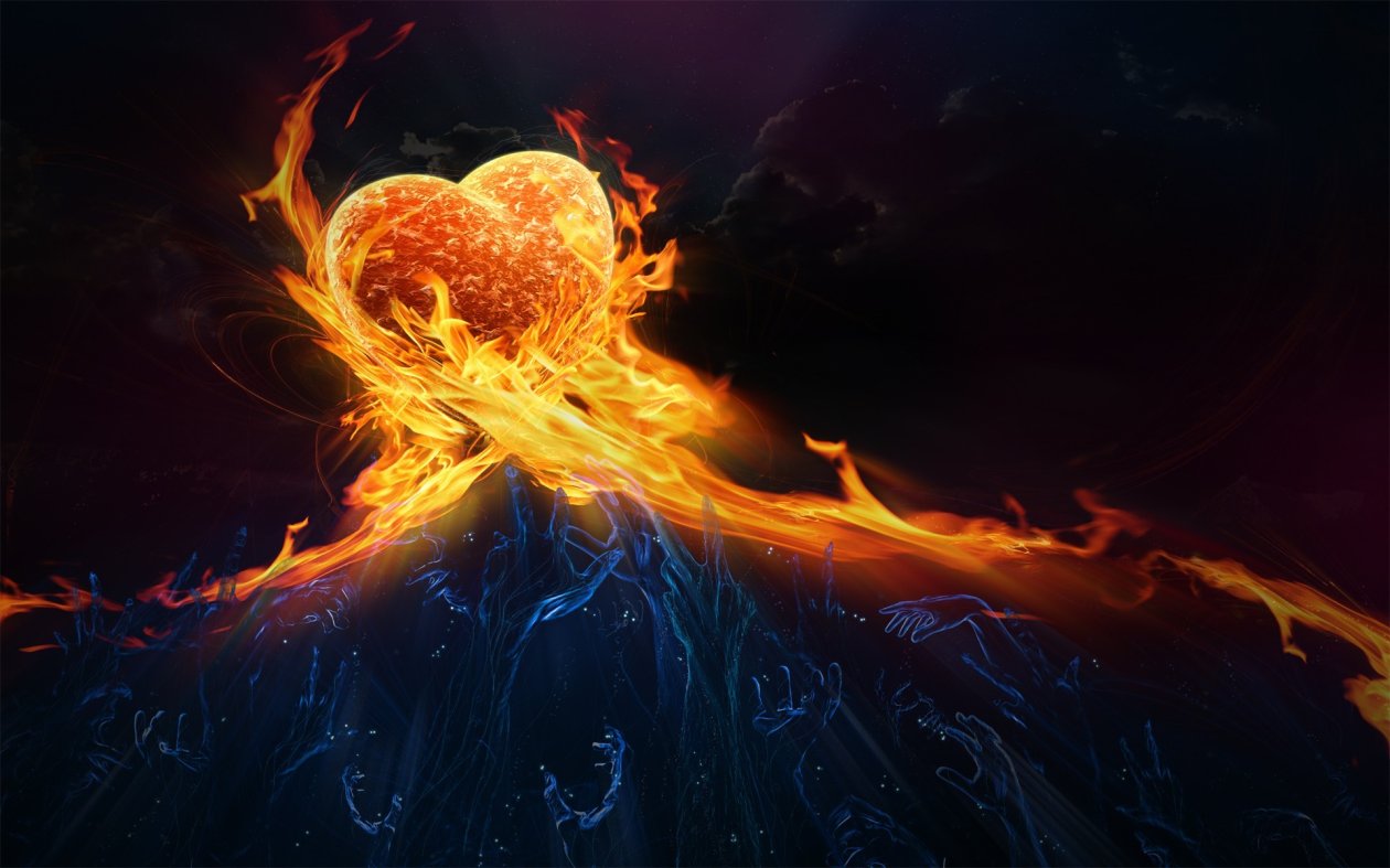 Fire Heart Digital Art
