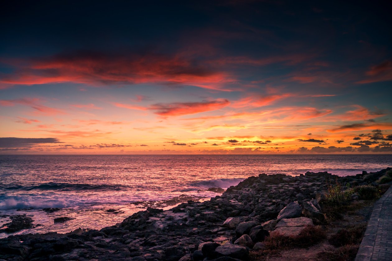 Scenic View Of Beach In Evening