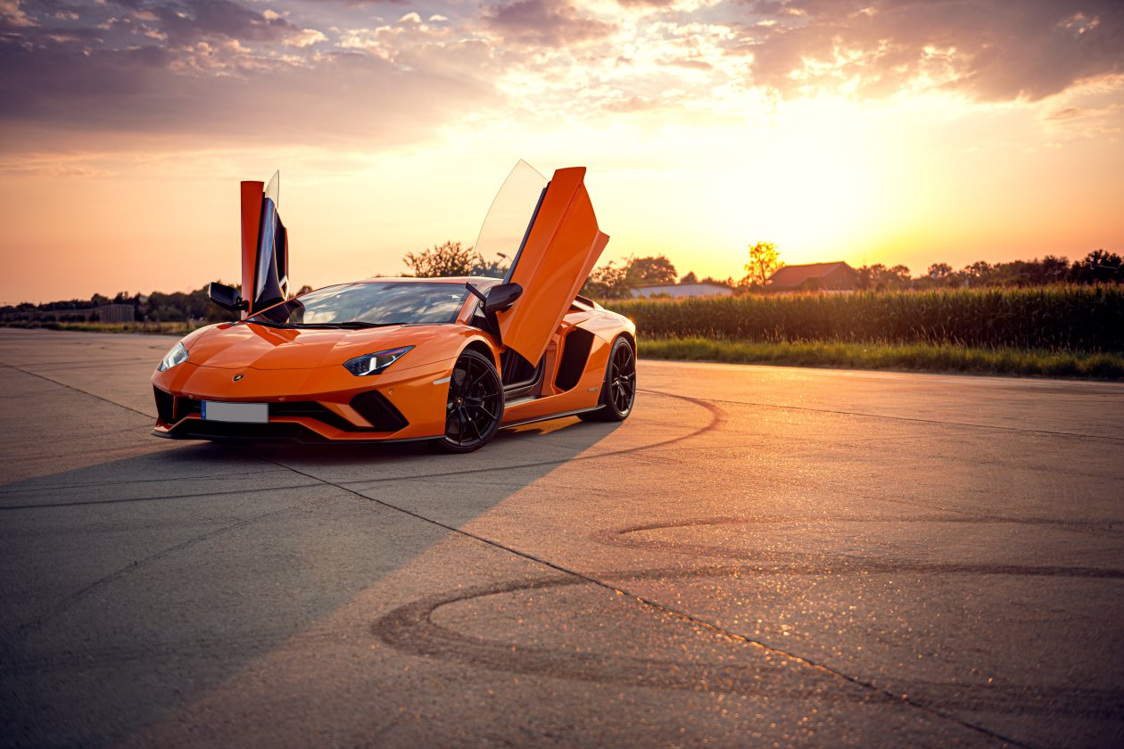 Orange Lamborghini Aventador 4k
