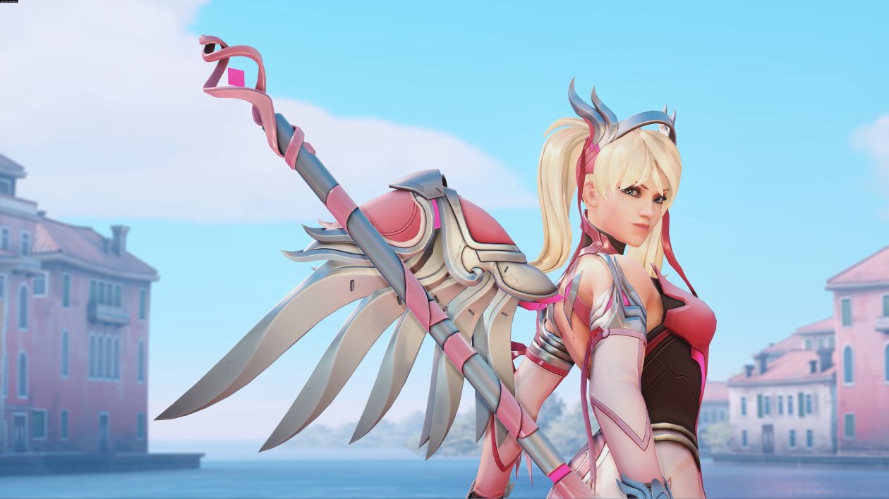 Pink Mercy Overwatch Artwork 4k
