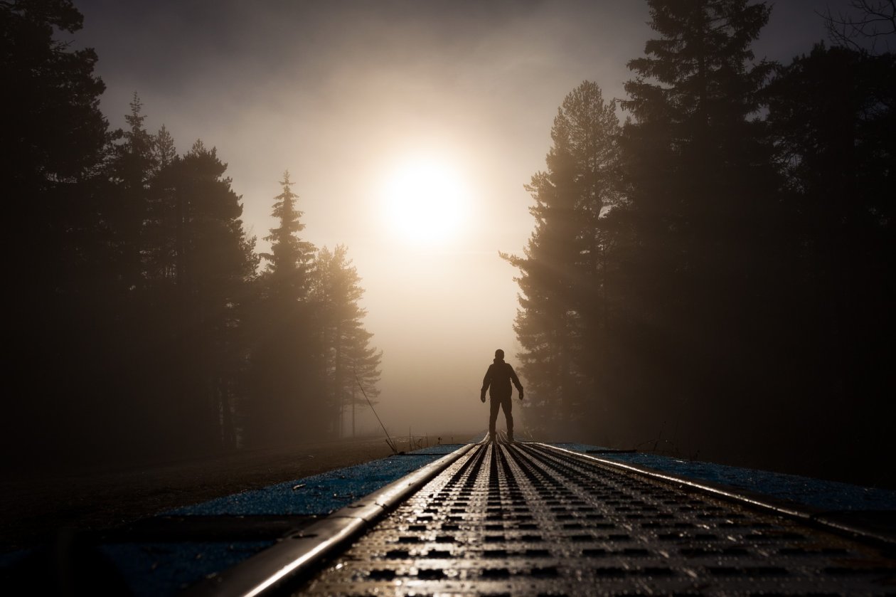 Alone Man Sunrays
