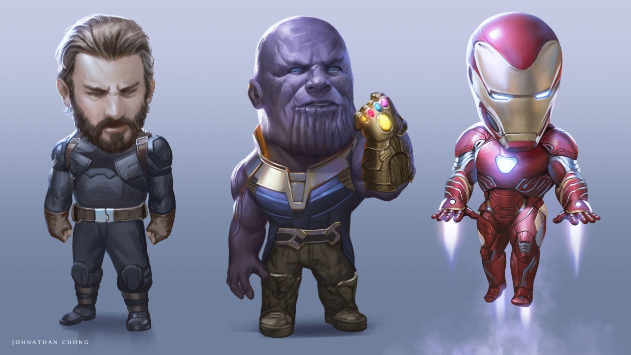 Captain America Thanos Iron Man Avengers Infinity War Artwork
