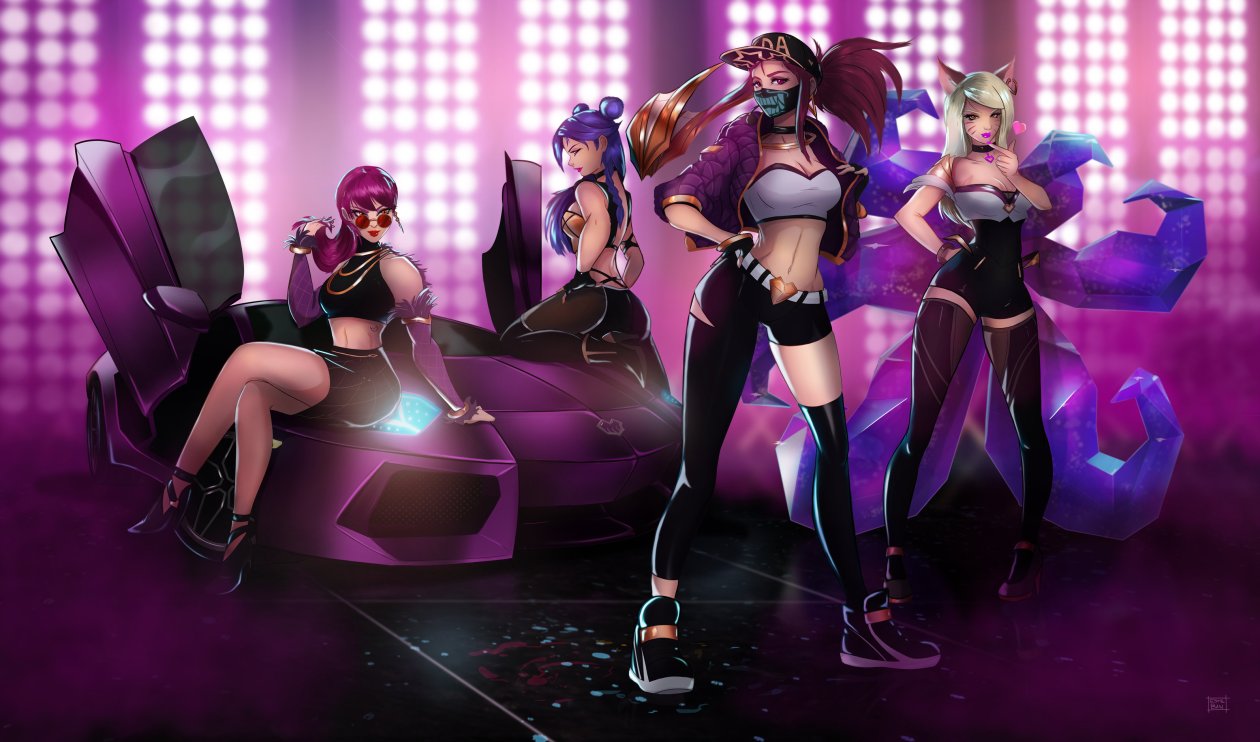 Ahri Akali Evelynn And Kaisa League Of Legends Girls